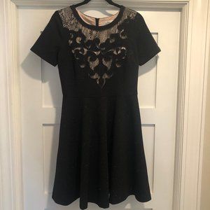Badgley Mischka fancy black mid length dress, sz 8